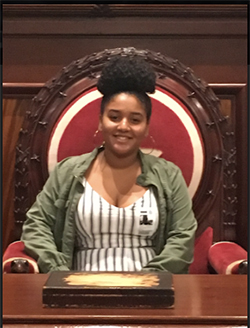 Macaulay Honors College student Yeniliz Peguero assisted with a Peruvian referendum last December.