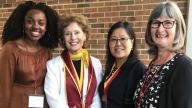 Mariama Djaura with Dr. Hendrix (President of Shepherd University, West Virginia), Winnie Brophy (PBD President), Dr. Hillary Bishop (faculty) and her student Mariama from Liverpool John Morres University, U.K. at 2019 Annual PBD Conference.