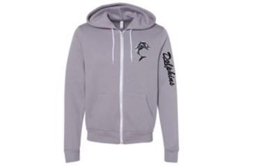 Gray Zipper Sweat Shirt Dolphins Gray Zipper Sweat Shirt