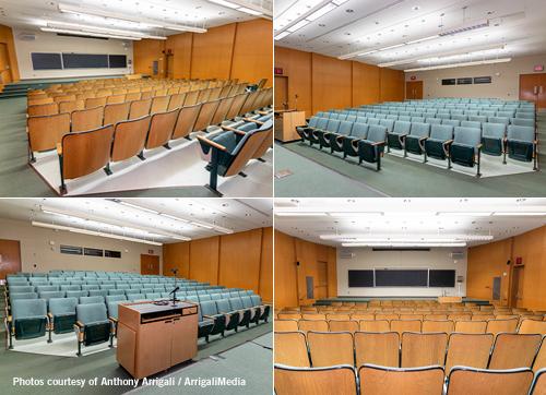 Composite images of the Lecture Hall Showing Seating and the Dias