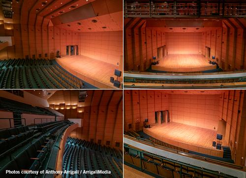 Composite images of the Springer Concert Hall Showing Seating and the Stage Composite images of the Springer Concert Hall Showing Seating and the Stage
