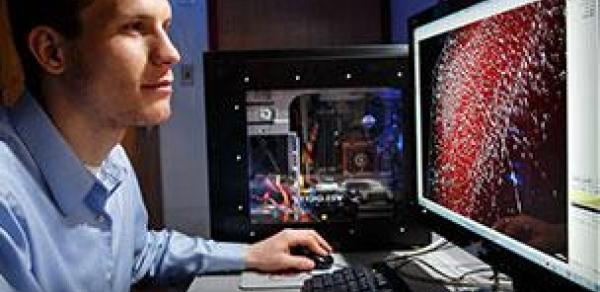 Student Working at Computer in a Lab