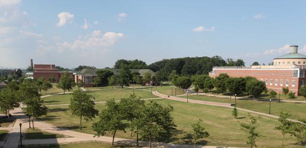 /"aerial view of the college