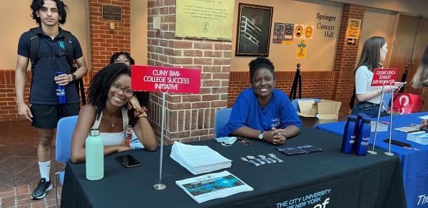 Students and Staff members at the College Fair