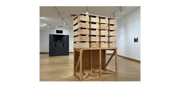 wooden installation view 