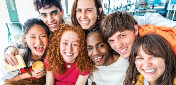 group of smiling students