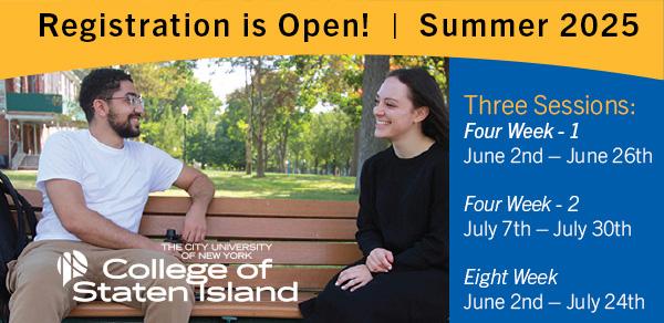 Registration is open; Summer 2025; 3 Sessions: 4 week -1: June 2 - June 28; 4 week -2: July 7 - July 30; 8 week: June 2 - July 24