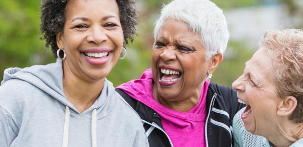 3 women laughing 