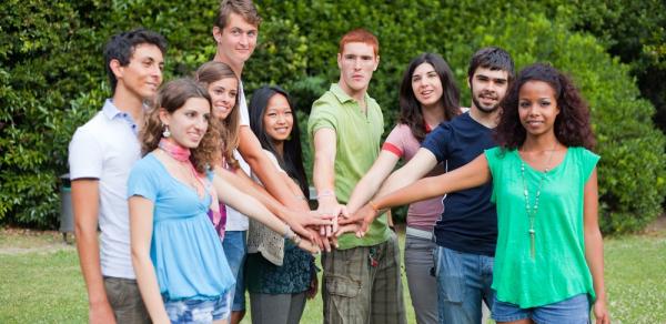 group of students on campus