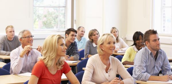 students sitting in classroom