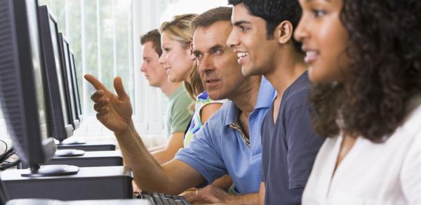 Students Being Advised at a Computer