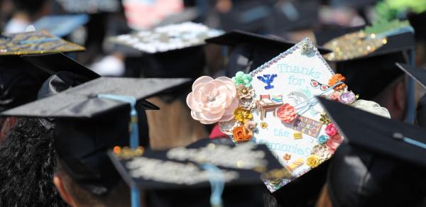 Caps of Students Celebrating Commencement