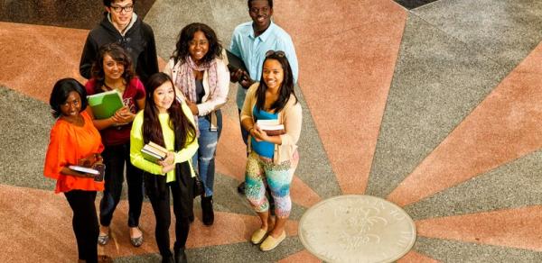 Students in library