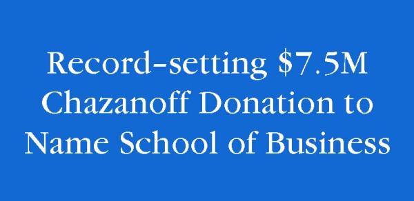 announcement of Chazanoff Donation 