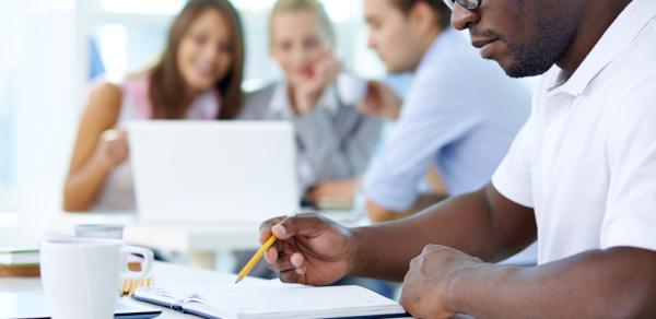 group of students at table