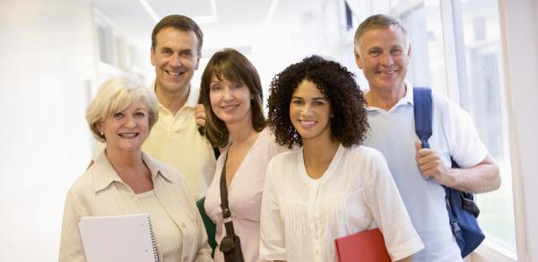 group of adult students