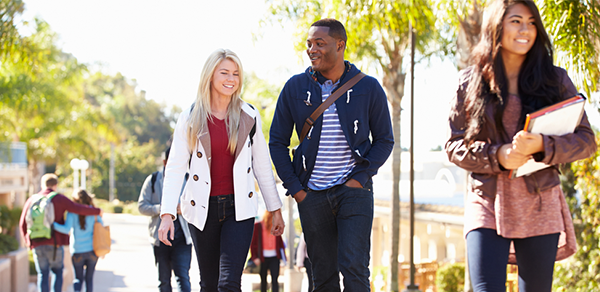 Students Talking & Walking Outside