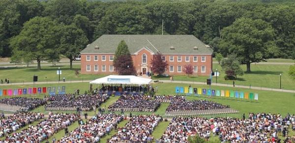 Students Arrayed On The Great Lawn During Commencement