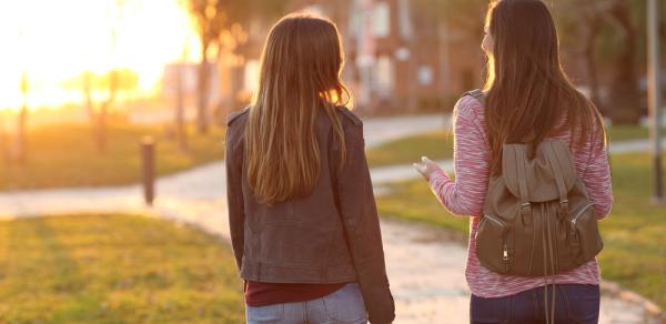 students walking