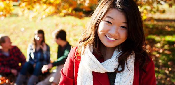 female student on campus