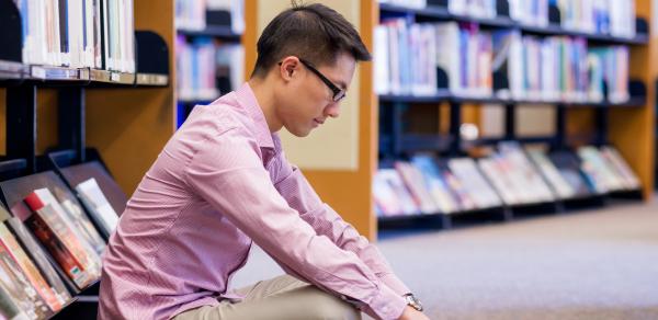 Student in Library