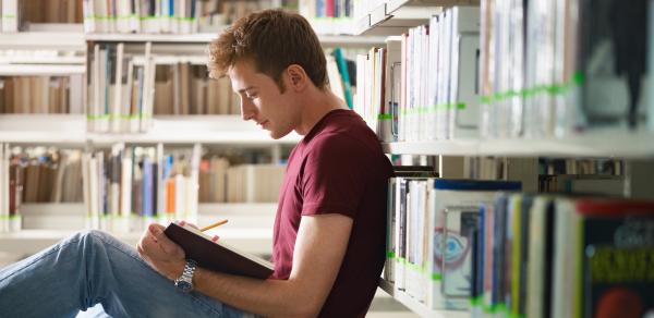 Student in Library