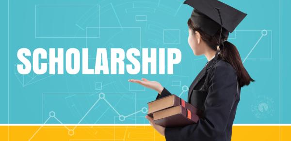 Scholarships Logo With Student