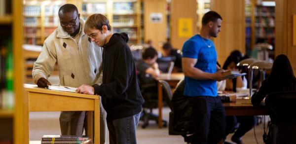 Students in CSI library