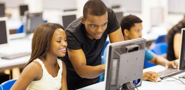 Students in computer room