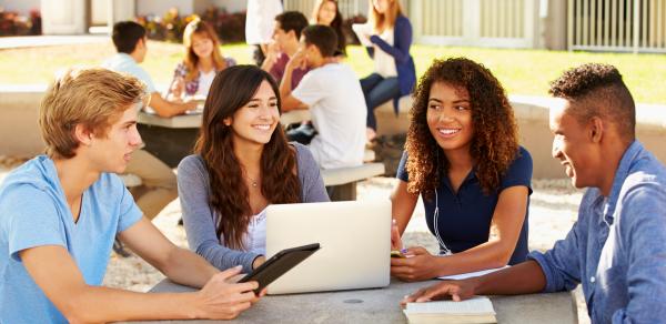 Students Discussing Work