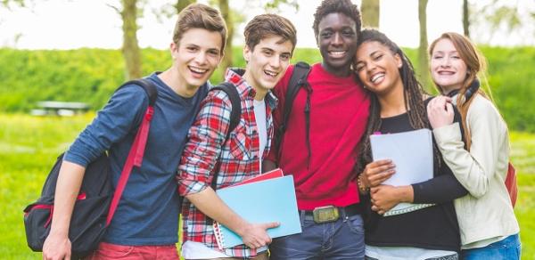 Students Posing Outside