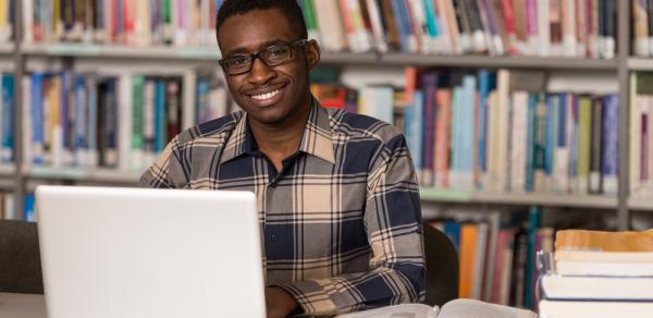 Student with laptop