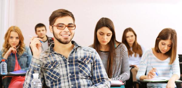 Students Sitting In Class