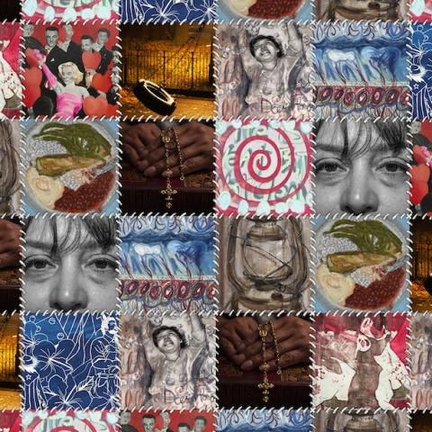 a patchwork arrangement of square image details