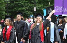 Students Walking at Commencement