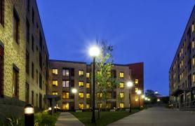 Picture of student housing in the evening