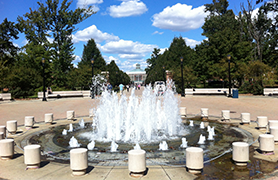 alumni walk fountain