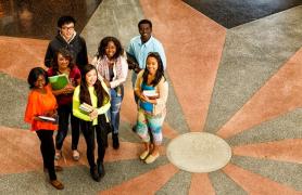 Students in library