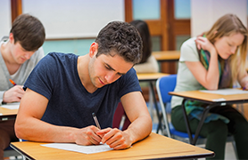 Student Working on Exam