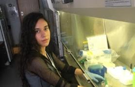 Student in science lab
