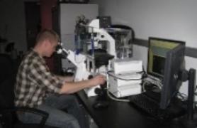 Student working with Live Cell Imager