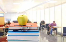 Textbooks in a classroom