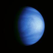 GIBBOUS VENUS FROM SPACE SHOWING CLOUD PATTERNS