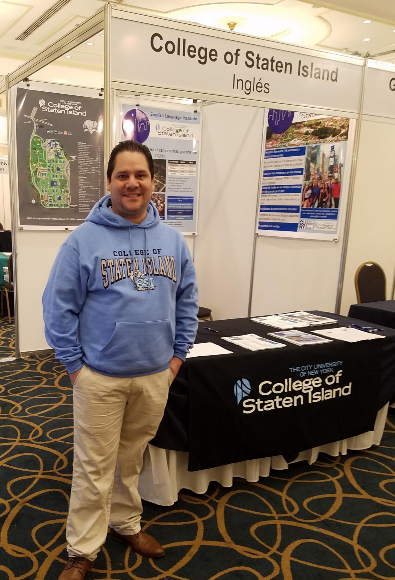 ELI booth at a student recruitment fair in Central America